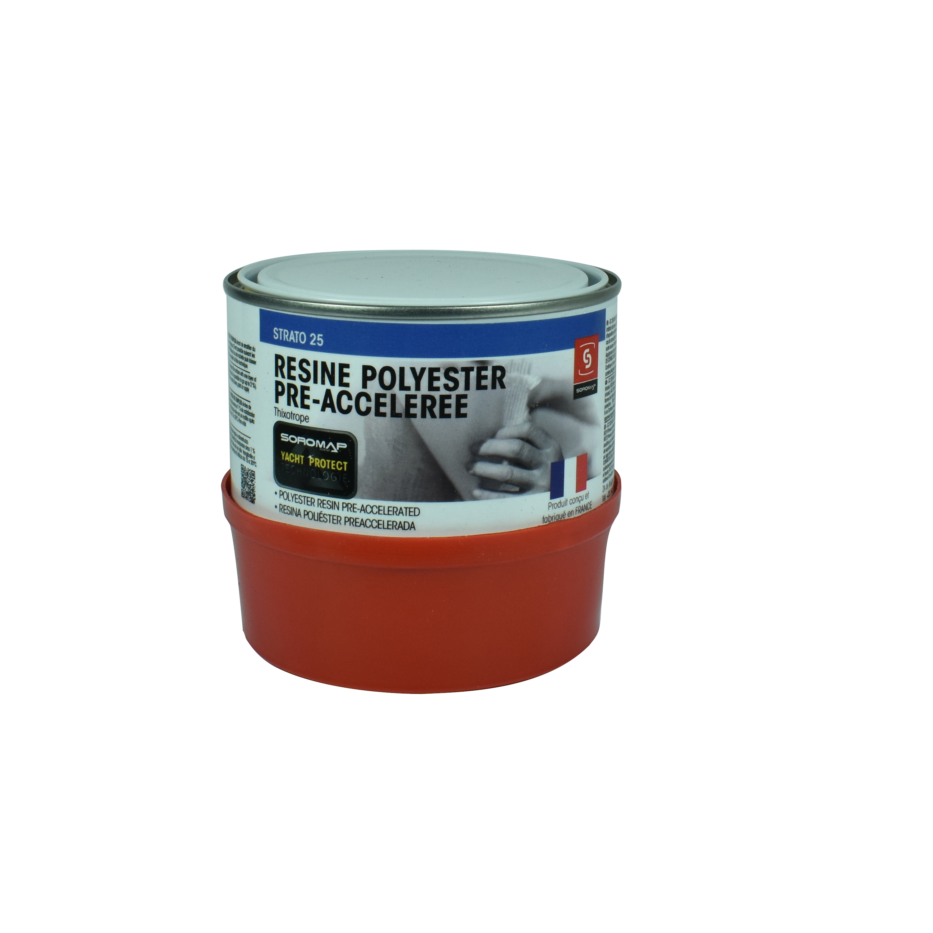 Kit Résine Polyester 1 kg pour réparations (Résine 750 g + Tissu en fibre  de verre 1 m2 Mat-300 + Catalyseur de peroxyde 20 g)
